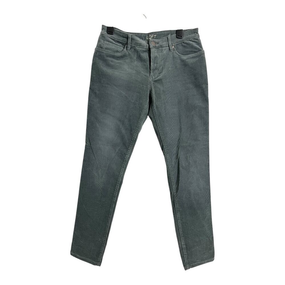 Ann Taylor LOFT Gray Corduroy Jeans Pants Preppy Retro Relaxed Skinny 27 / 4